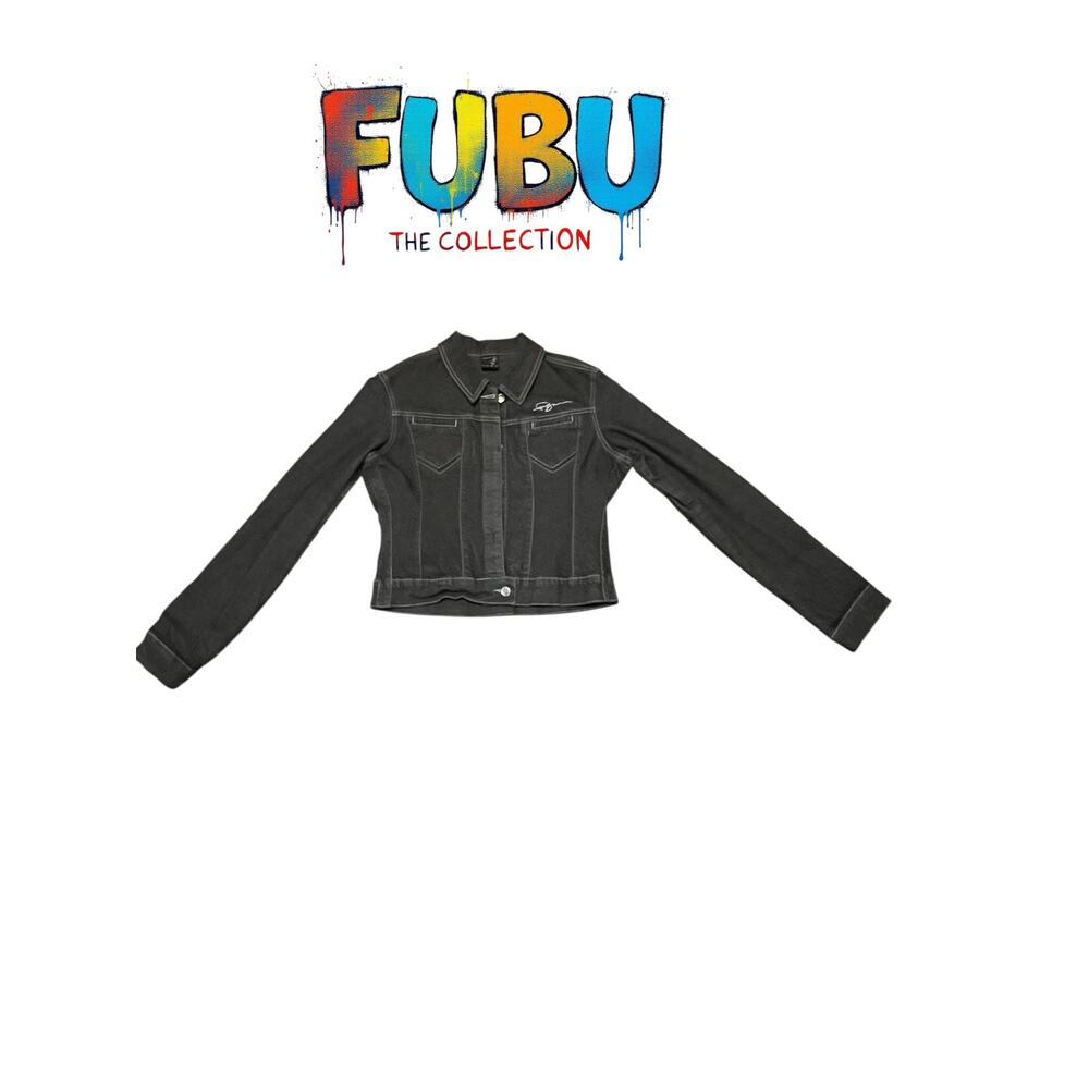FUBU The Collection Snap Up Jean Jacket EUC Y2K Large